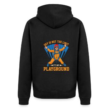 Sky is not the limit, it's my playground - Unisex Premium Organic Zip Hoodie - black - Back - Nico (187cm)