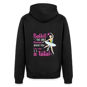 Le ballet : le seul entraînement où l’on peut porter un tutu - Veste à capuche bio Premium Unisexe - noir - Dos - Nico (187cm)