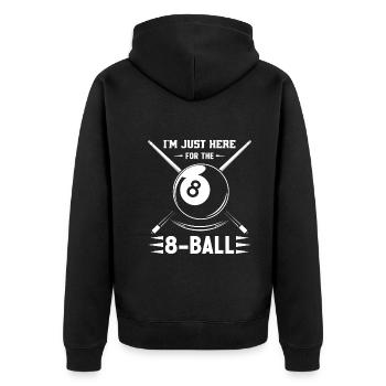 Je suis juste ici pour la boule 8. - Veste à capuche bio Premium Unisexe - noir - Dos - Nico (187cm)