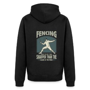 Escrime : où la seule chose plus tranchante que le bla - Veste à capuche bio Premium Unisexe - noir - Dos - Nico (187cm)