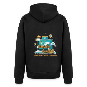 Informaticiens : nous résolvons des problèmes que vous n’avez pas résolus - Veste à capuche bio Premium Unisexe - noir - Dos - Nico (187cm)