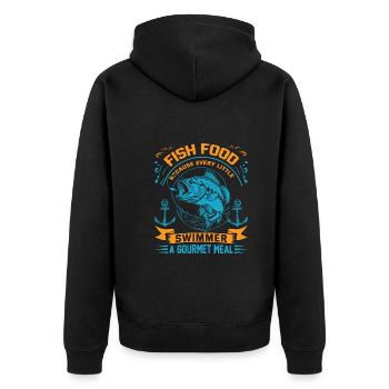 Nourriture pour poissons : Parce que chaque petit nageur mérite un - Veste à capuche bio Premium Unisexe - noir - Dos - Nico (187cm)