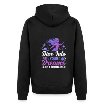 Plongez dans vos rêves - soyez une sirène ! - Veste à capuche bio Premium Unisexe - noir - Dos - Nico (187cm)
