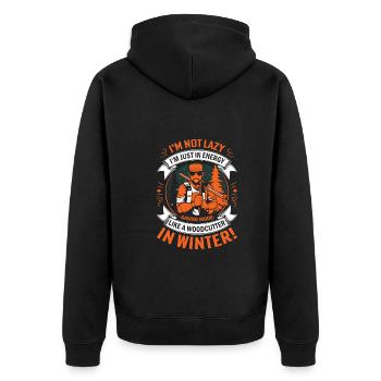 Je ne suis pas paresseux, je suis juste en mode économie d’énergie – lik - Veste à capuche bio Premium Unisexe - noir - Dos - Nico (187cm)