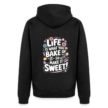 La vie est ce que vous en faites – alors faisons-le swe - Veste à capuche bio Premium Unisexe - noir - Dos - Nico (187cm)