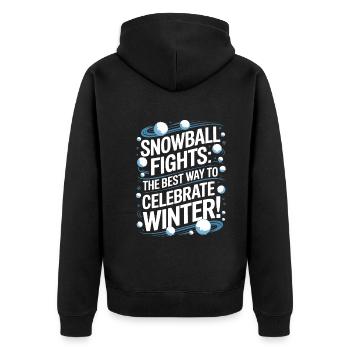 Batailles de boules de neige : la meilleure façon de célébrer l’hiver ! - Veste à capuche bio Premium Unisexe - noir - Dos - Nico (187cm)