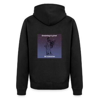 Statue grec rêveur - Veste à capuche bio Premium Unisexe - noir - Dos - Nico (187cm)