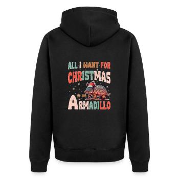 Tout ce que je veux pour Noël, c’est un tatou - Veste à capuche bio Premium Unisexe - noir - Dos - Nico (187cm)