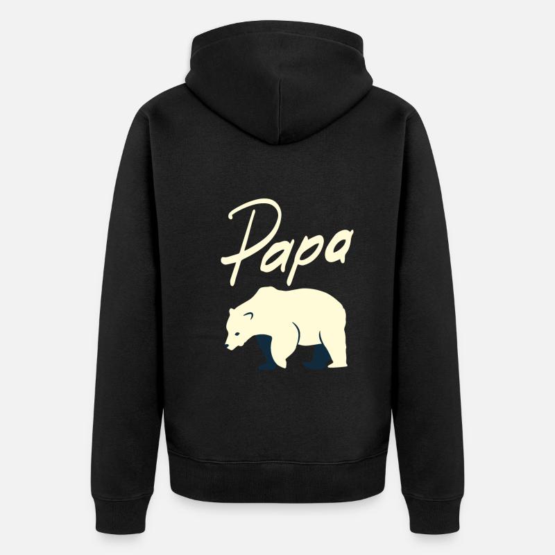 Papa ours - Veste à capuche bio Premium Unisexe - noir