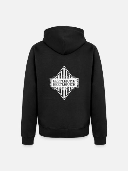 Beetlejuice 2 Logo Black & White With Stripes - Unisex Premium Organic Zip Hoodie - black