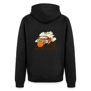 1996 Limitierte Auflage Jubiläum Basketball 1996 - Unisex Premium Bio Zip Hoodie - Schwarz - Hinten - Nico (187cm)