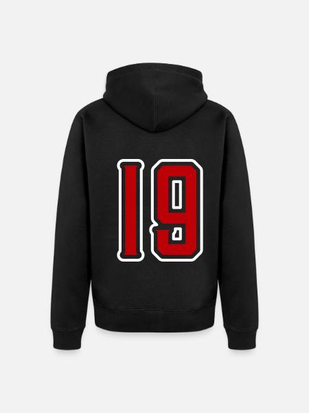 19 Zahl symbol - Unisex Premium Bio Zip Hoodie - Schwarz