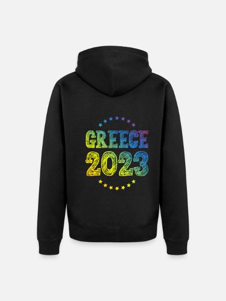 Greece 2023 - Unisex Premium Organic Zip Hoodie - black