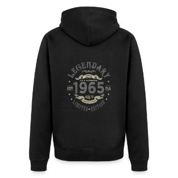 1965 Anniversaire legendary Né 1965 - Veste à capuche bio Premium Unisexe - noir - Dos - Nico (187cm)