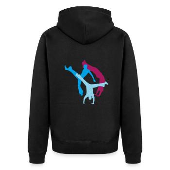Capoeira,Sports,Graffiti,Coloré,Peinture - Veste à capuche bio Premium Unisexe - noir - Dos - Nico (187cm)