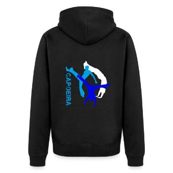 Capoeira,Sports,Graffiti,Coloré,Peinture - Veste à capuche bio Premium Unisexe - noir - Dos - Nico (187cm)