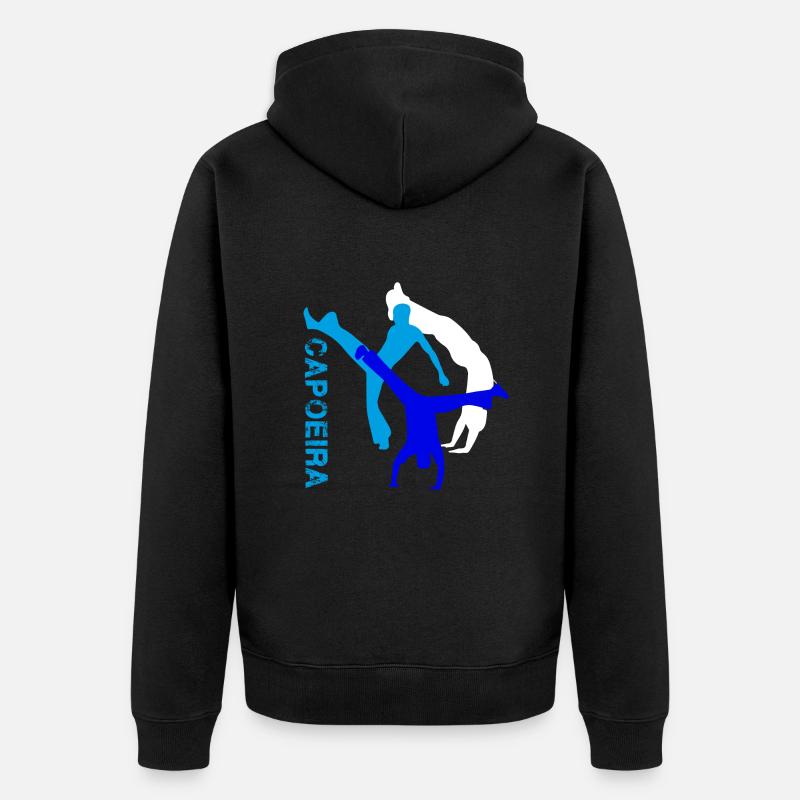 capoeira,sport,graffiti,bunt,malerei - Unisex Premium Bio Zip Hoodie - Schwarz