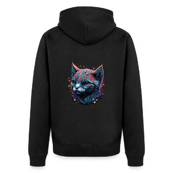 Œil de chat lugubre - Veste à capuche bio Premium Unisexe - noir - Dos - Nico (187cm)