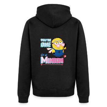 Minions Dave You're One In A Minion Funny Design - Unisex Premium Organic Zip Hoodie - black - Back - Nico (187cm)