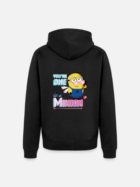 Minions Dave Youre One In A Minion Sjovt ordsprog - Premium økologisk unisex-hættejakke - sort