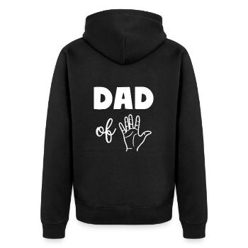 Dad of Five 5 Dad - Unisex Premium Bio Zip Hoodie - Schwarz - Hinten - Nico (187cm)