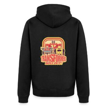 Transformers Autobots Roll Out! Retro-Design - Unisex Premium Organic Zip Hoodie - black - Back - Nico (187cm)