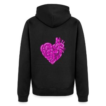 Cœur Cerveau - Veste à capuche bio Premium Unisexe - noir - Dos - Nico (187cm)