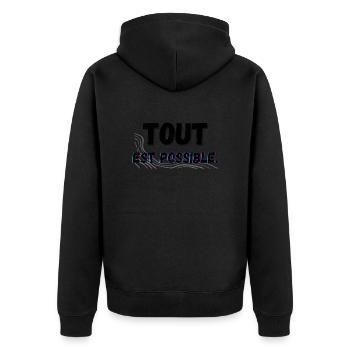 LogoMotivation - Veste à capuche bio Premium Unisexe - noir - Dos - Nico (187cm)