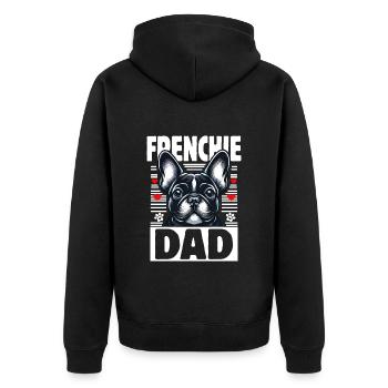 Papa Frenchie - Veste à capuche bio Premium Unisexe - noir - Dos - Nico (187cm)