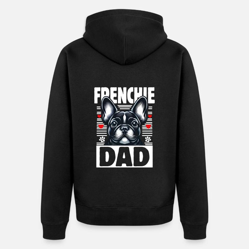 Frenchie Dad - Unisex Premium Bio Zip Hoodie - Schwarz