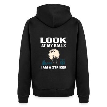 Bowling Bowling ball "striker" pin xxx bowlingpro - Unisex Premium Organic Zip Hoodie - black - Back - Nico (187cm)