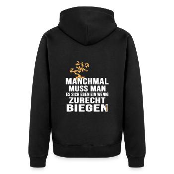 BONSAI drahten Bonsaidraht Yamadori Bonsaiform - Unisex Premium Bio Zip Hoodie - Schwarz - Hinten - Nico (187cm)