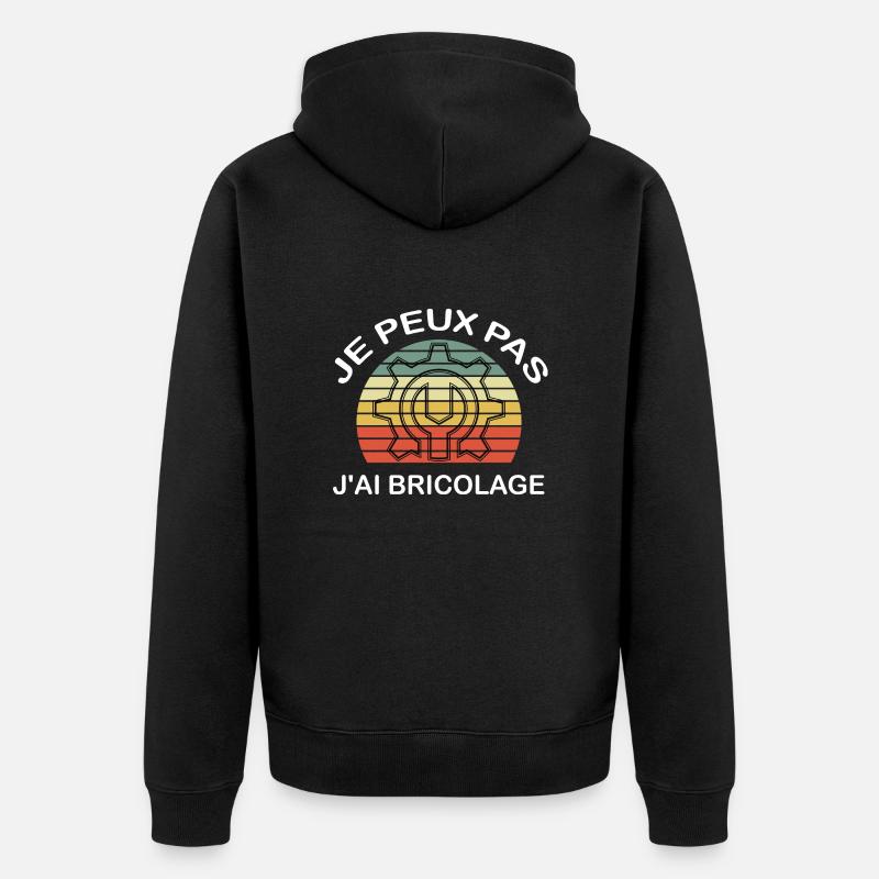 Je peux pas j'ai Bricolage - Veste à capuche bio Premium Unisexe - noir