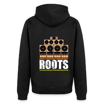Roots Reggae - Unisex Premium Bio Zip Hoodie - Schwarz - Hinten - Nico (187cm)