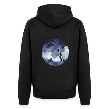 Silent footsteps - Unisex Premium Organic Zip Hoodie - black - Back - Nico (187cm)