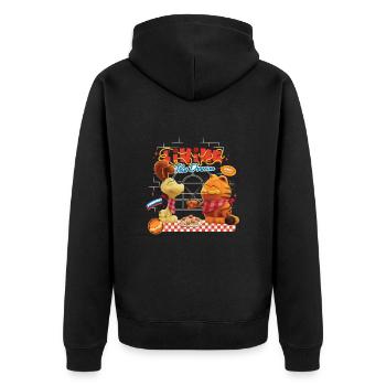 Garfield Und Odie Living The Dream Mit Pasta - Unisex Premium Bio Zip Hoodie - Schwarz - Hinten - Nico (187cm)