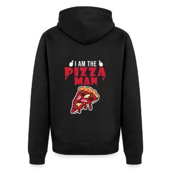 i am the pizza man food - Veste à capuche bio Premium Unisexe - noir - Dos - Nico (187cm)