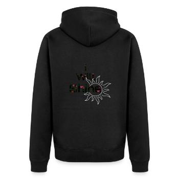 I will shine - Unisex Premium Organic Zip Hoodie - black - Back - Nico (187cm)