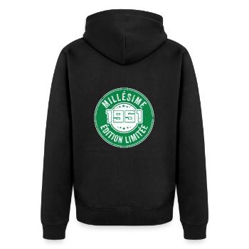 Millésime 1951 | édition limitée Anniversaire 1951 - Veste à capuche bio Premium Unisexe - noir - Dos - Nico (187cm)