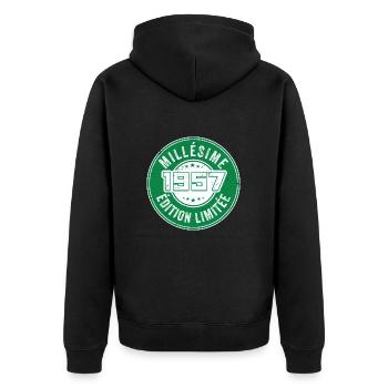 Millésime 1957 | édition limitée Anniversaire 1957 - Veste à capuche bio Premium Unisexe - noir - Dos - Nico (187cm)