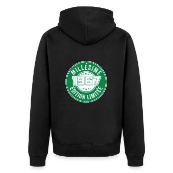 Millésime 1967 | édition limitée Anniversaire 1967 - Veste à capuche bio Premium Unisexe - noir - Dos - Nico (187cm)