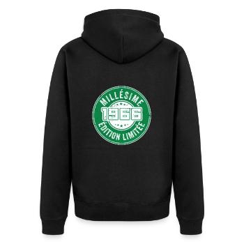 Millésime 1966 | édition limitée Anniversaire 1966 - Veste à capuche bio Premium Unisexe - noir - Dos - Nico (187cm)