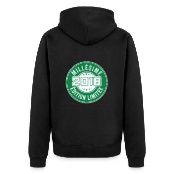 Millésime 2018 | édition limitée Anniversaire 2018 - Veste à capuche bio Premium Unisexe - noir - Dos - Nico (187cm)
