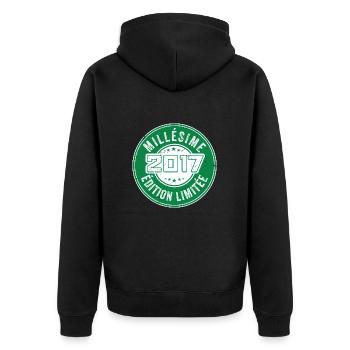 Millésime 2017 | édition limitée Anniversaire 2017 - Veste à capuche bio Premium Unisexe - noir - Dos - Nico (187cm)