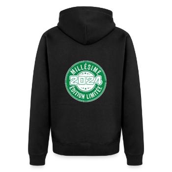 Millésime 2024 | édition limitée Anniversaire 2024 - Veste à capuche bio Premium Unisexe - noir - Dos - Nico (187cm)