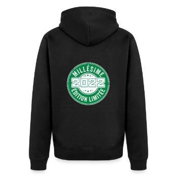 Millésime 2022 | édition limitée Anniversaire 2022 - Veste à capuche bio Premium Unisexe - noir - Dos - Nico (187cm)
