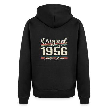 1956 Cadeau D’anniversaire Rétro Vintage 1956 - Veste à capuche bio Premium Unisexe - noir - Dos - Nico (187cm)