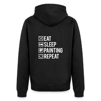 Eat Sleep Painting Repeat Peinture Humour - Veste à capuche bio Premium Unisexe - noir - Dos - Nico (187cm)