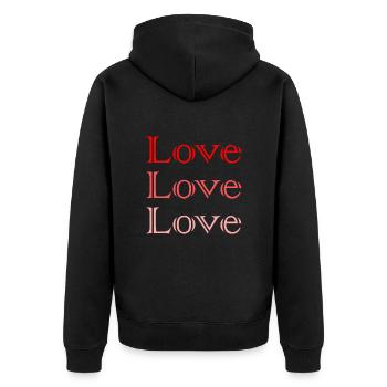 SCHÖNEN MUTTERTAG. MAMA. MUTTERTAG. ICH LIEBE DICH - Unisex Premium Bio Zip Hoodie - Schwarz - Hinten - Nico (187cm)