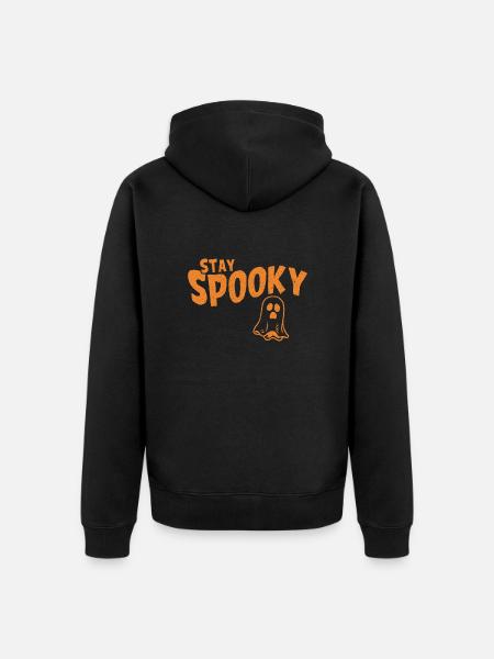 Stay Spooky Halloween Ghost - Unisex Premium Organic Zip Hoodie - black